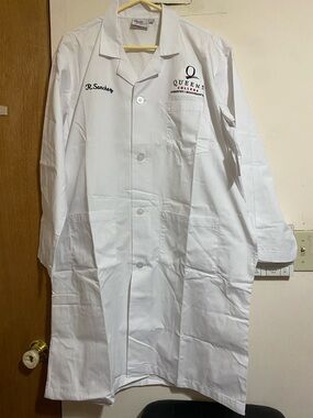 Unisex Embroidered White Lab Coat - Professional Medical Jacket Open to Offers!